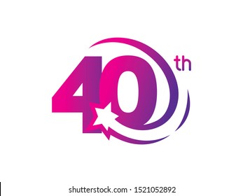 Number 40 logo or symbol template design