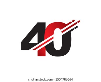Number 40 logo or symbol template design