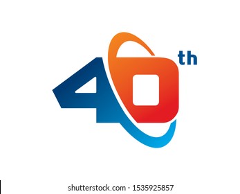 Number 40 logo or symbol template design