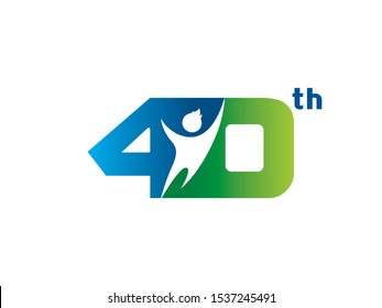 Number 40 logo or symbol template design