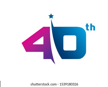 Number 40 logo or symbol template design