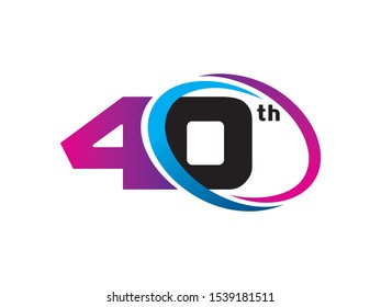 Number 40 logo or symbol template design