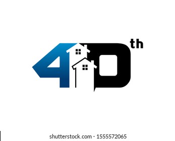 Number 40 logo or symbol template design