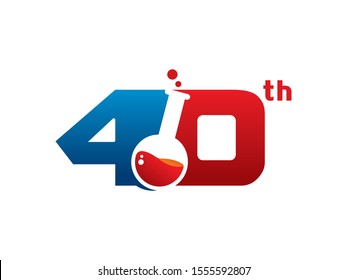 Number 40 logo or symbol template design