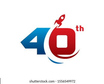 Number 40 logo or symbol template design