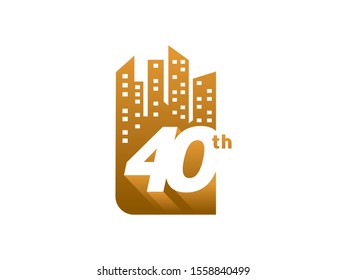 Number 40 logo or symbol template design