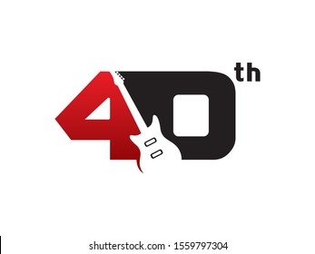 Number 40 logo or symbol template design