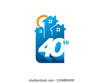 Number 40 logo or symbol template design