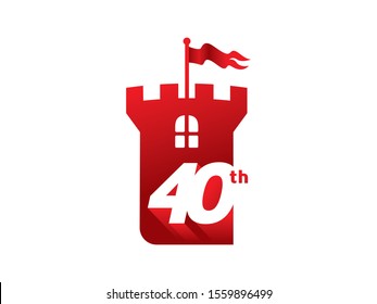 Number 40 logo or symbol template design