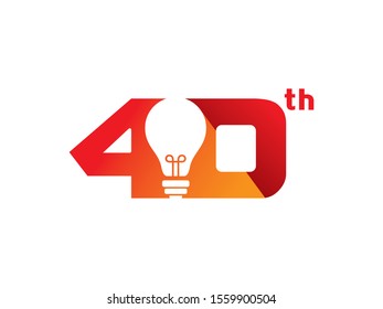 Number 40 logo or symbol template design