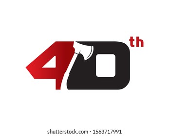 Number 40 logo or symbol template design