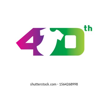 Number 40 logo or symbol template design