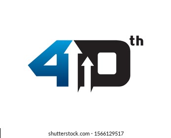 Number 40 logo or symbol template design