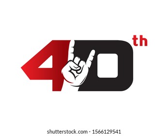 Number 40 logo or symbol template design