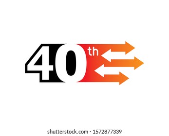 Number 40 logo or symbol template design