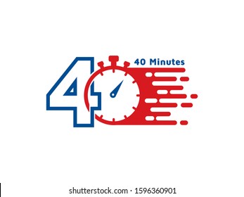 Number 40 logo or symbol template design