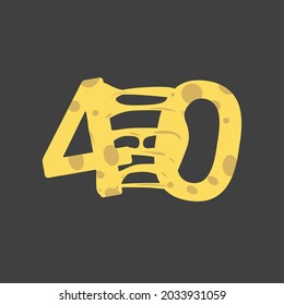 Diseño del logotipo o de la plantilla del símbolo del queso fundido número 40