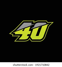 Number 40 Racing Vector Design