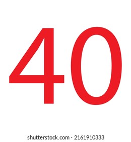 NUMBER 40 SIMPLE CLIP ART VECTOR ILLUSTRATION