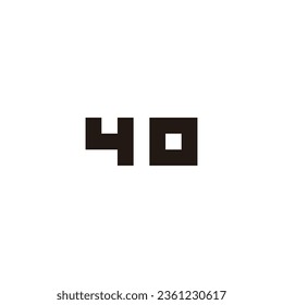 Number 40 square geometric symbol simple logo vector