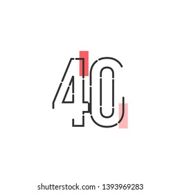 Number 40 Vector Template Design Illustration Design for Anniversary Celebration