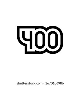 Number 400 vector icon design. Vector illustration.
