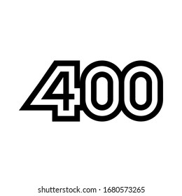 Symboldesign Nummer 400 Vektorillustration. Vektorillustration.