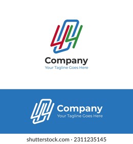 Nummer 404 Grafikdesign in Blau und Rot. Jubiläumslogo