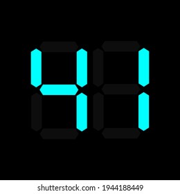 Nummer 41 blau digital auf Schwarz.