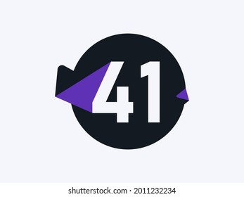 Number 41 logo icon design vector image