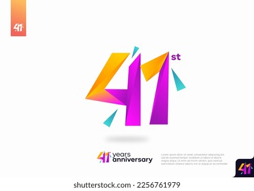 Number 41 logo icon design, 41st birthday logo number, anniversary 41