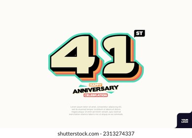 Nummer 41 Logo-Icon-Design, 41. Geburtstag-Logo-Nummer, 41. Jubiläum
