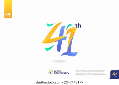 Number 41 logo icon design, 41st birthday logo number, anniversary 41