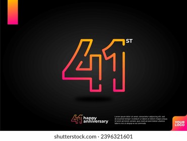 Number 41 logo icon design, 41st birthday logo number, anniversary 41