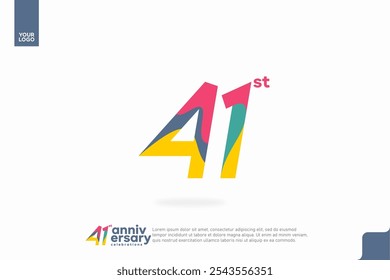 Number 41 logo icon design, 41st birthday logo number, anniversary 41