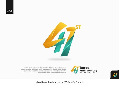 Number 41 logo icon design, 41st birthday logo number, anniversary 41