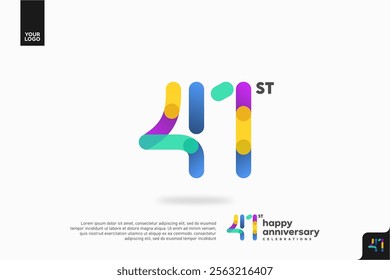 Number 41 logo icon design, 41st birthday logo number, anniversary 41