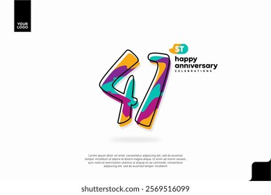 Number 41 logo icon design, 41st birthday logo number, anniversary 41