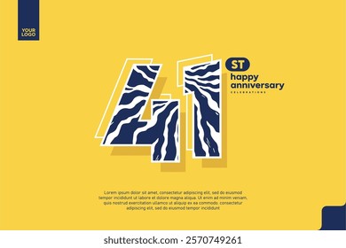 Number 41 logo icon design, 41st birthday logo number, anniversary 41