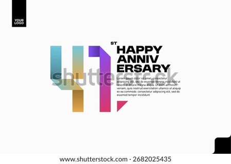 Number 41 logo icon design, 41st birthday logo number, anniversary 41