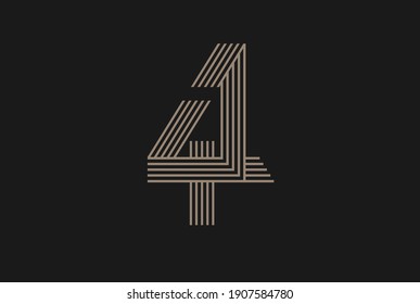 Number 41 Logo, Monogram Number 41 logo multi line style, usable for anniversary and business logos, flat design logo template, vector illustration