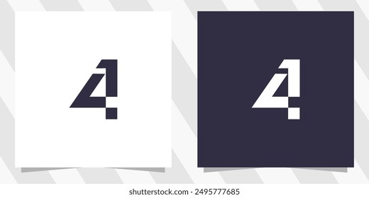 Number 41 monogram logo design