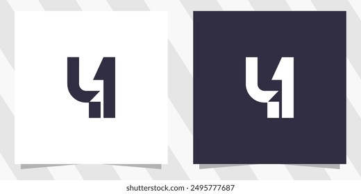 Number 41 monogram logo design