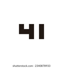 Número 41 símbolo geométrico cuadrado simple vector logo