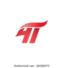 number 41 swoosh design template logo red