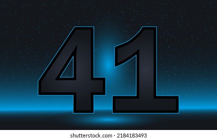 Número 41 vector. Lujoso azul número 41 con un lujoso fondo moderno. diseño vectorial para celebración, tarjeta de invitación y tarjeta de saludo