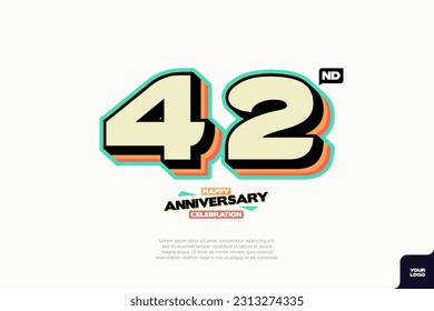 Number 42 logo icon design, 42nd birthday logo number, anniversary 42