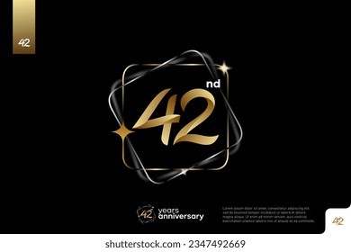 Nummer 42 Logo-Icon-Design, 42. Geburtstag-Logo-Nummer, 42. Jubiläum
