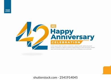 Number 42 logo icon design, 42nd birthday logo number, anniversary 42