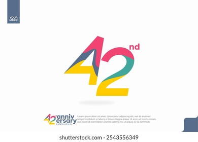 Number 42 logo icon design, 42nd birthday logo number, anniversary 42